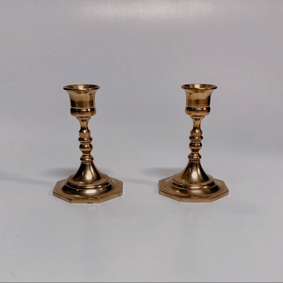 Vintage Brass Candle Holders | Christmas Brass Candlesticks